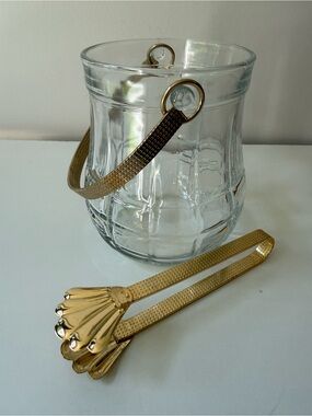 Gold-Tone Shell Ice Tongs and Handle Set - Women Accessories